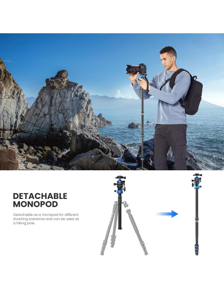 Trípode WEYLLAN TP6 2 en 1 Aluminio 170cm con Monopod