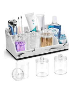 Organizador de Baño MSBRCH de Mármol Blanco con Dispensador 3PCS
