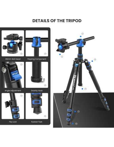 Trípode WEYLLAN TP6 2 en 1 Aluminio 170cm con Monopod
