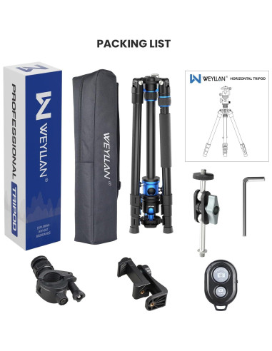 Trípode WEYLLAN TP6 2 en 1 Aluminio 170cm con Monopod