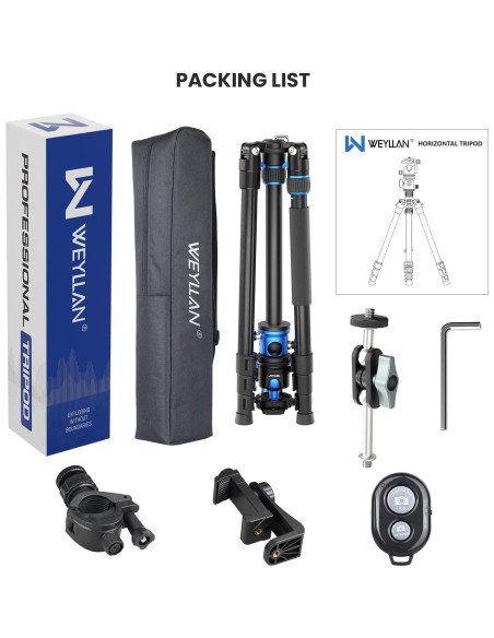 Trípode WEYLLAN TP6 2 en 1 Aluminio 170cm con Monopod