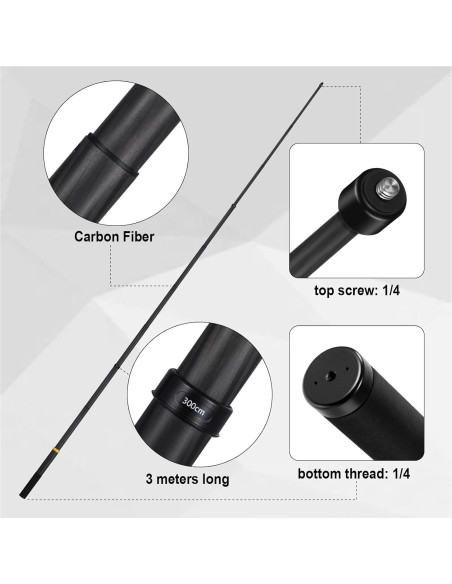 Selfie Stick Extensible 300 cm Fibra de Carbono Brave Heart