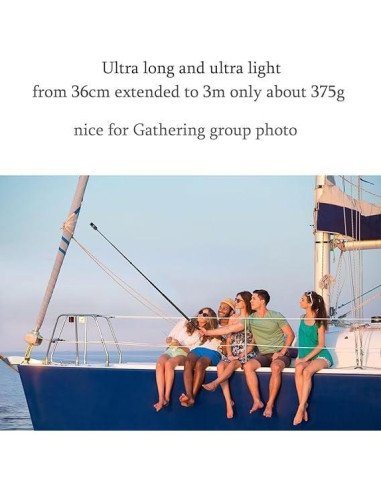 Selfie Stick Extensible 300 cm Fibra de Carbono Brave Heart