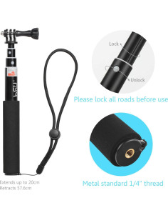 HSU Selfie Stick Telescópico Impermeable para GoPro y Móviles 2