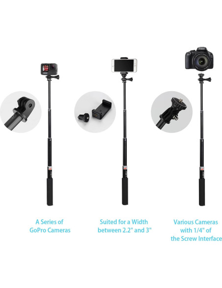 HSU Selfie Stick Telescópico Impermeable para GoPro y Móviles