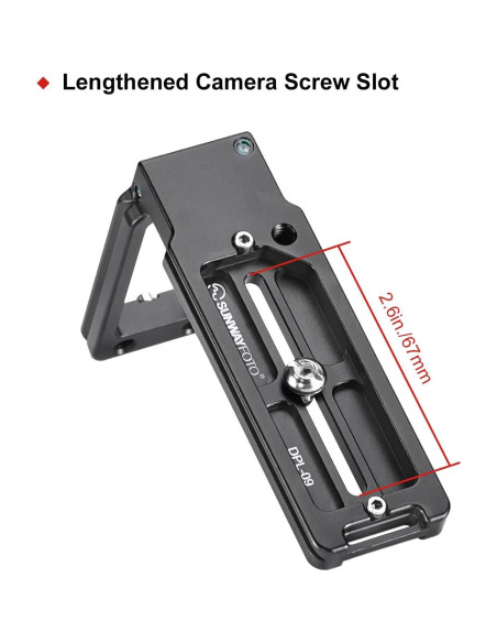 Soporte en L DPL-09 para DSLR con liberación rápida y antideslizante
