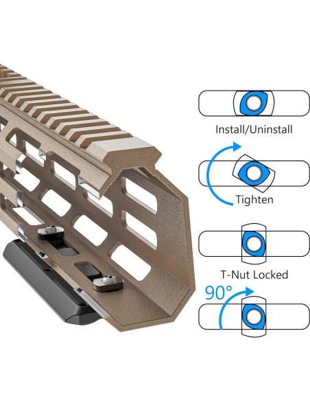 Adaptador Bipode WEYLLAN Mlok Arca Rail MK80 Aluminio 80mm
