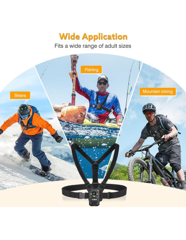 Soporte para cámara corporal Losfom ajustable pecho 86-120 cm