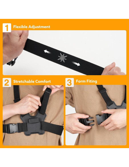 Soporte para cámara corporal Losfom ajustable pecho 86-120 cm