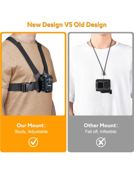 Soporte para cámara corporal Losfom ajustable pecho 86-120 cm