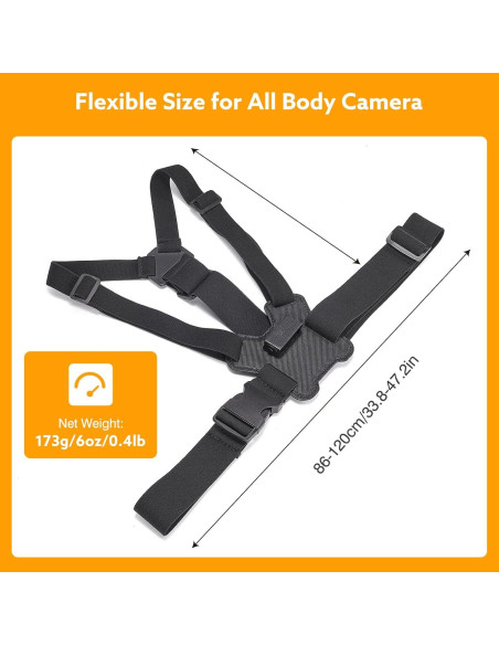 Soporte para cámara corporal Losfom ajustable pecho 86-120 cm