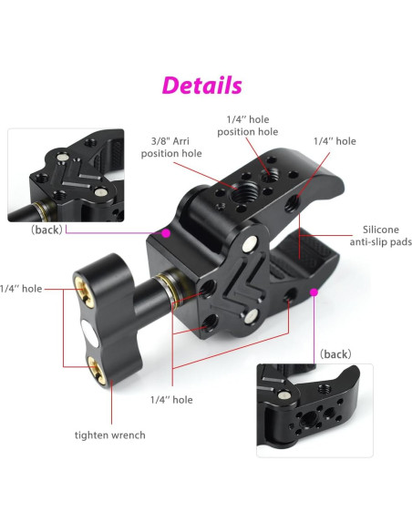 Super Clamp Akeipho para Cámara y Accesorios Fotografía