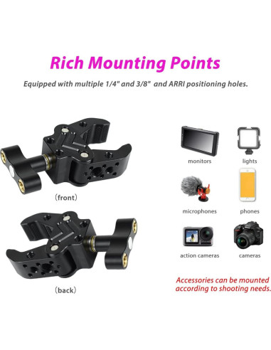 Super Clamp Akeipho para Cámara y Accesorios Fotografía