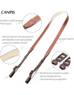 Correa de Hombro para Cámara CANPIS VPF-CP008 Marrón Ajustable 2
