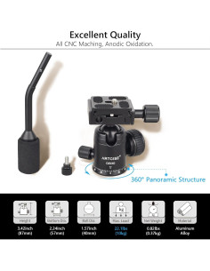 Cabezal de bola ARTCISE para trípode y monopod 10kg 2