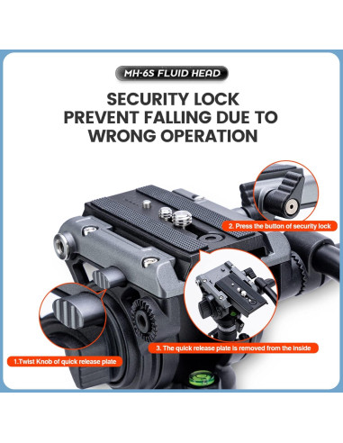 Cabezal de trípode Fotopro CSFHMH15HYAABK, 6kg, 360