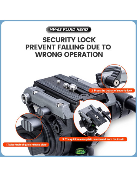 Cabezal de trípode Fotopro CSFHMH15HYAABK, 6kg, 360