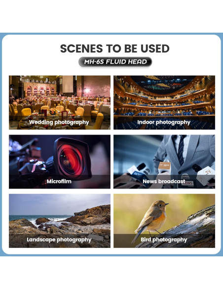 Cabezal de trípode Fotopro CSFHMH15HYAABK, 6kg, 360