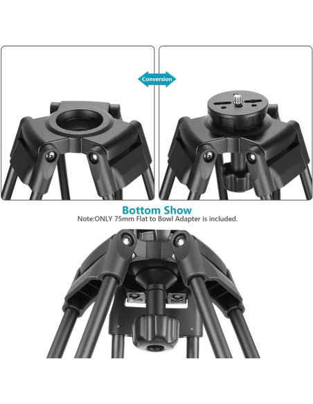 Adaptador de Tazón 75mm Neewer TP-NA75 a Tornillo 3/8"