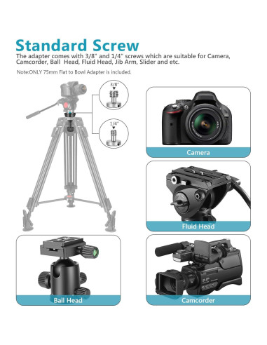 Adaptador de Tazón 75mm Neewer TP-NA75 a Tornillo 3/8"