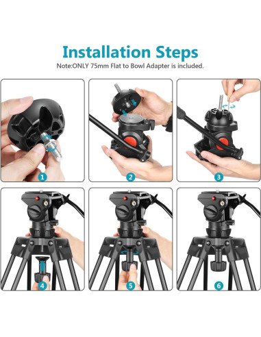 Adaptador de Tazón 75mm Neewer TP-NA75 a Tornillo 3/8"