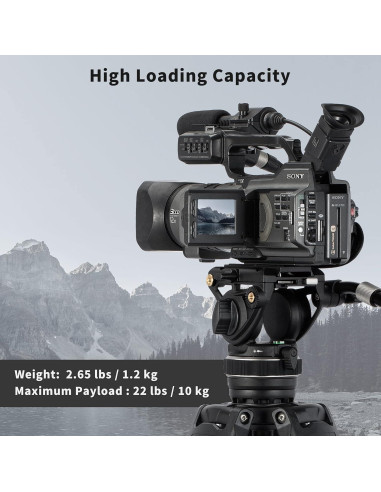 Cabezal de Video Fluido Cayer K10 Pro 75mm, Carga 10 kg
