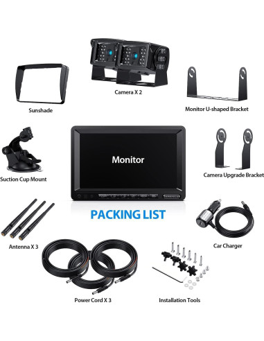 Sistema de Cámara de Respaldo Inalámbrica ZEROXCLUB WX02 7" HD