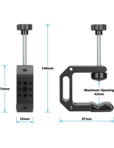 Abrazadera C CAMVATE 5.72 cm con Roscas 1/4" y 3/8" 2