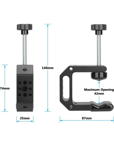 Abrazadera C CAMVATE 5.72 cm con Roscas 1/4" y 3/8"