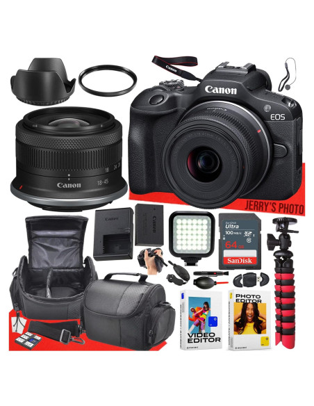 Cámara Sin Espejo Canon EOS R100 + Lente 18-45mm + Accesorios