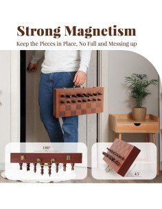 Juego de Ajedrez Magnético 39.37x39.37cm GLZM Plegable 2