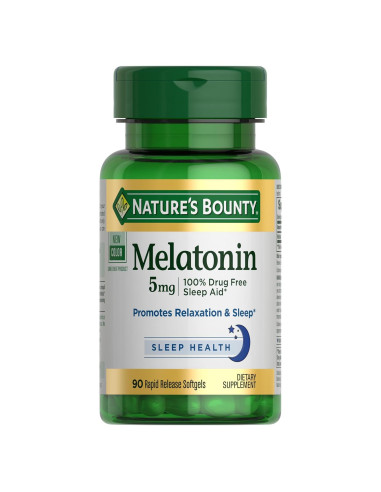 Melatonina Nature's Bounty 5mg 90 Gelatinas Blandas Sin Sabor