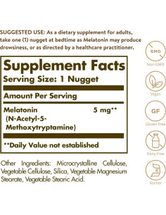 Solgar Melatonina 5 mg 120 Nuggets Veganos - Sueño Profundo 2