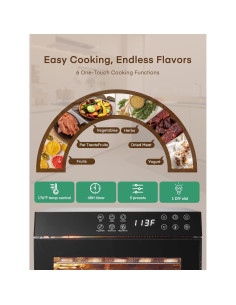 Deshidratador de Alimentos FOHERE 1000W 10 Bandejas 0.84m 2