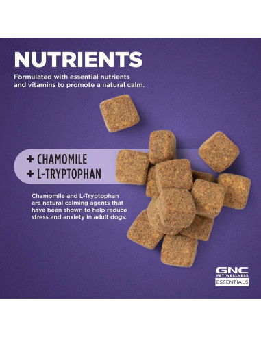 Suplemento Calmante para Perros GNC Pets 60 Unidades Sabor Tocino