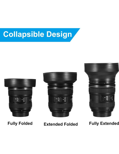 Capucha de Lente PATIKIL 49mm Goma Colapsable Anti-Reflexión