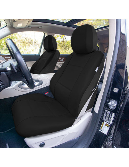 Cubiertas de Asiento de Coche FH Group PU Negro Ajuste Universal
