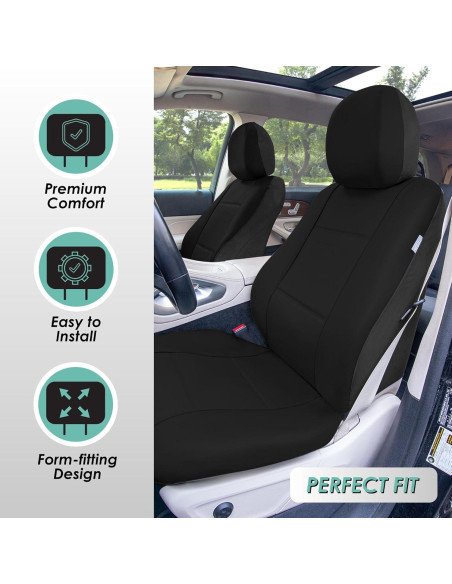 Cubiertas de Asiento de Coche FH Group PU Negro Ajuste Universal
