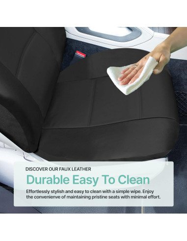 Cubiertas de Asiento de Coche FH Group PU Negro Ajuste Universal