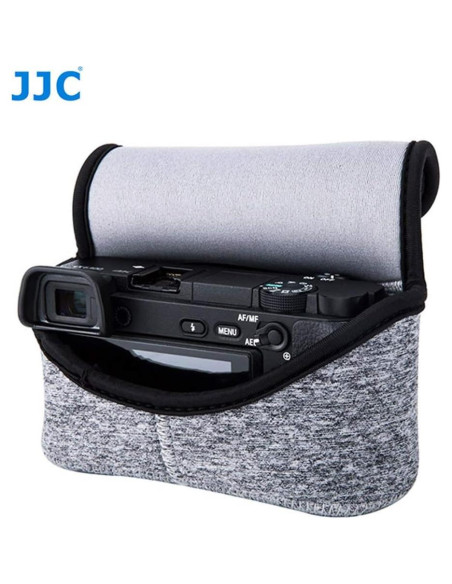 Funda de cámara JJC neopreno gris para Sony y Canon