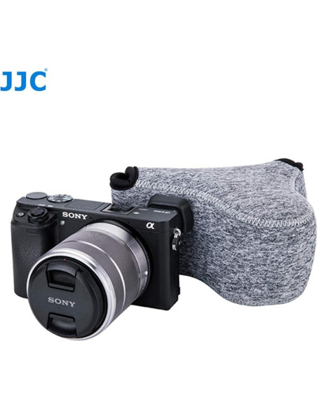 Funda de cámara JJC neopreno gris para Sony y Canon
