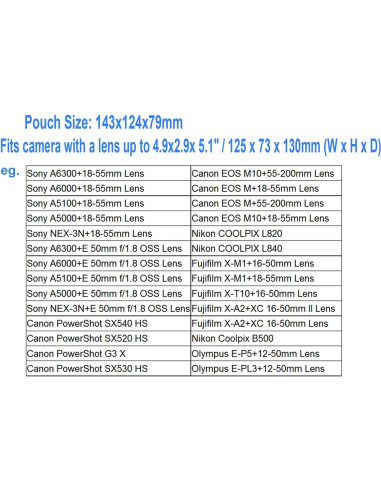 Funda de cámara JJC neopreno gris para Sony y Canon