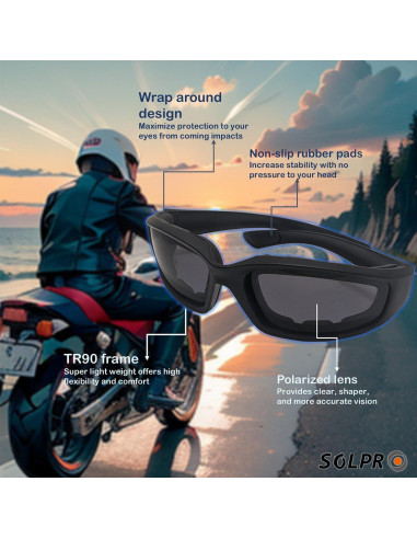 Gafas de sol polarizadas TR90 para motocicleta y deportes