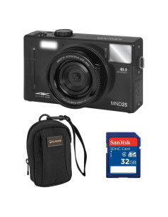 Cámara Digital Minolta MND25 48MP 4K con Espejo Selfie y SD 32GB