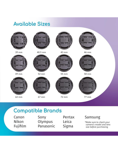 Tapa de Lente Frontal 40.5mm Cam Design para DSLR Canon Nikon Sony