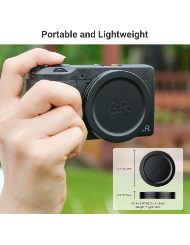 Tapa de Lente de Aluminio JJC para Ricoh GRIII GRIIIx - Protección Ligera