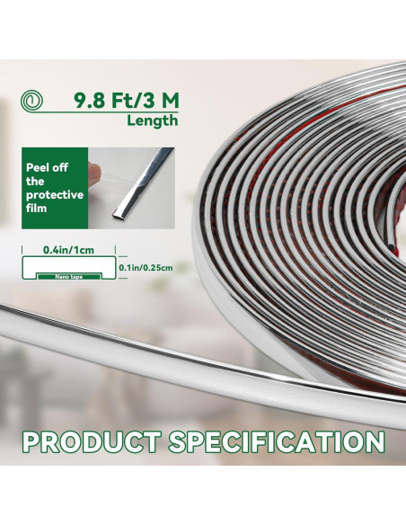 Moldura Autoadhesiva JSIWOTH 2.99 m Plateada Flexible