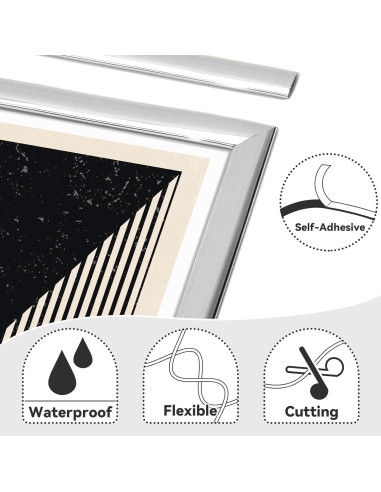 Moldura Autoadhesiva JSIWOTH 2.99 m Plateada Flexible