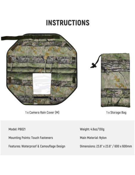 Funda Impermeable para Cámara NEEWER Talla M Nylon Camuflaje