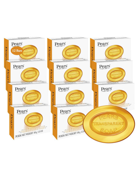 Jabón Pears de Glicerina Ámbar 100g - Paquete de 12 Unidades